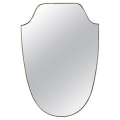 Vintage Italian Wall Mirror with Brass Frame