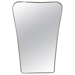 Mid-Century Modern Brass Wall Mirror, Italian Design, 1960s