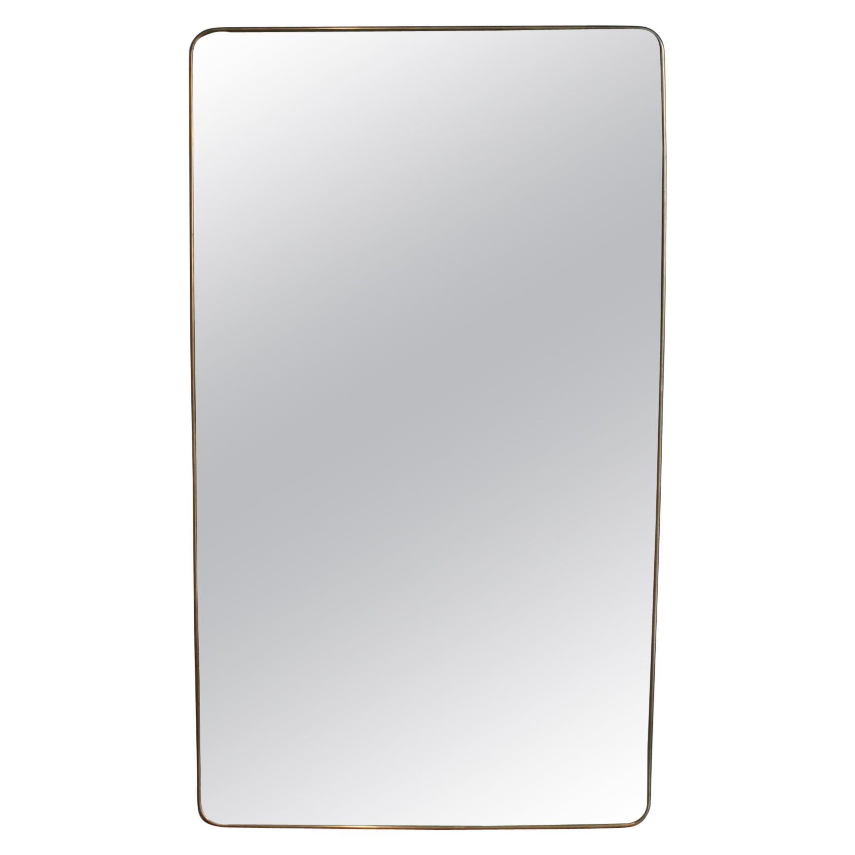 Vintage Italian Wall Mirror with Brass Frame - Large