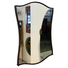 Miroir mural italien vintage avec cadre incurvé 1960s