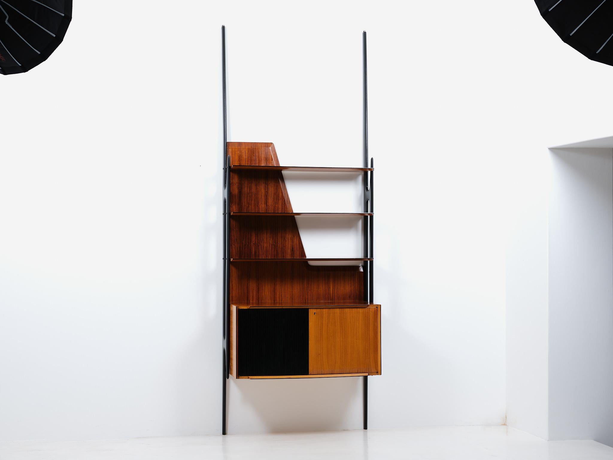 Mid-Century Modern Vintage Italian Wall Unit by Dassi, 1950s Fully Restored For Sale