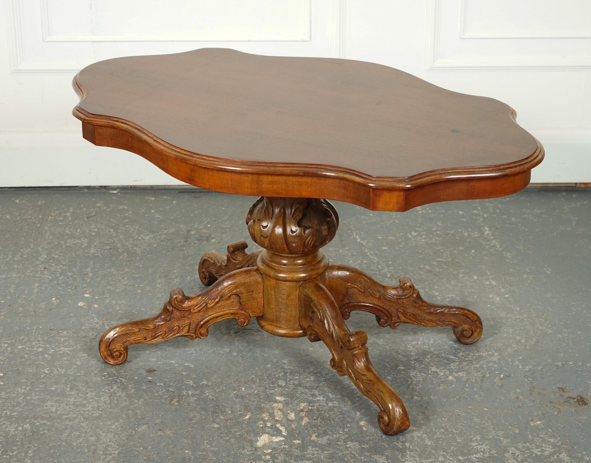 

We are delighted to offer for sale this Vintage Italian Walnut Baroque Coffee Table.

A vintage Italian walnut Baroque coffee table is a stunning and piece of furniture inspired by the opulent Baroque style popular in Italy during the 17th and