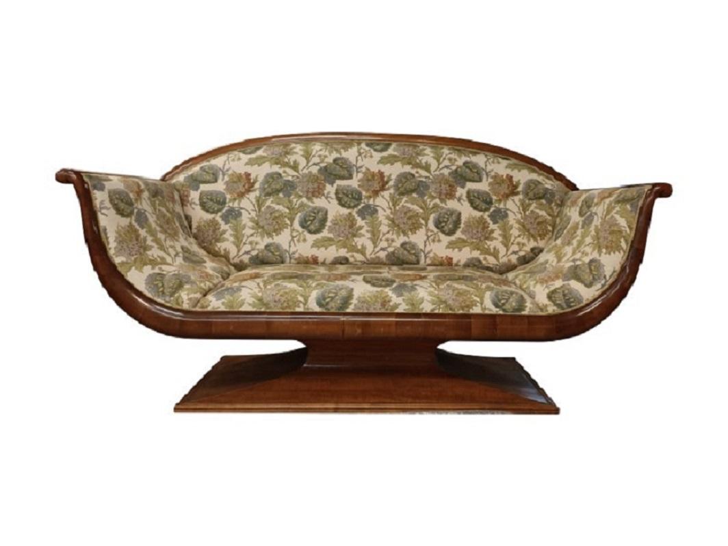 Vintage Italian Walnut Floral Sofa B9186 by Annibale Colombo, 1950s In Good Condition In Eindhoven, Noord Brabant