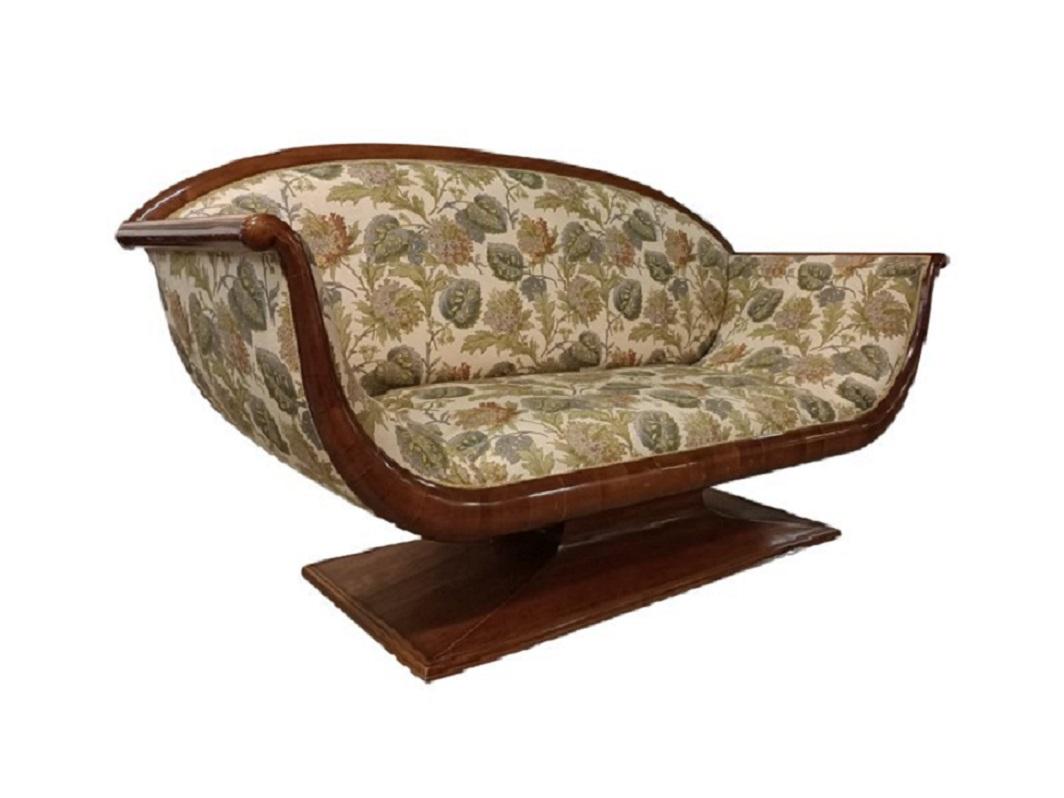Vintage Italian Walnut Floral Sofa B9186 by Annibale Colombo, 1950s 3