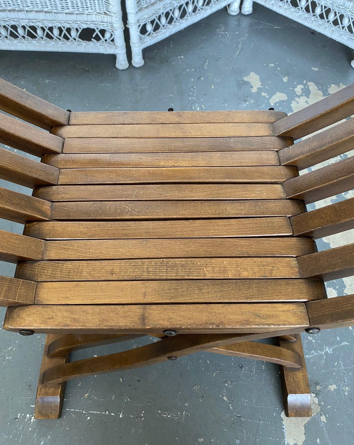 20th Century Vintage Italian Walnut Savonarola Folding Chair