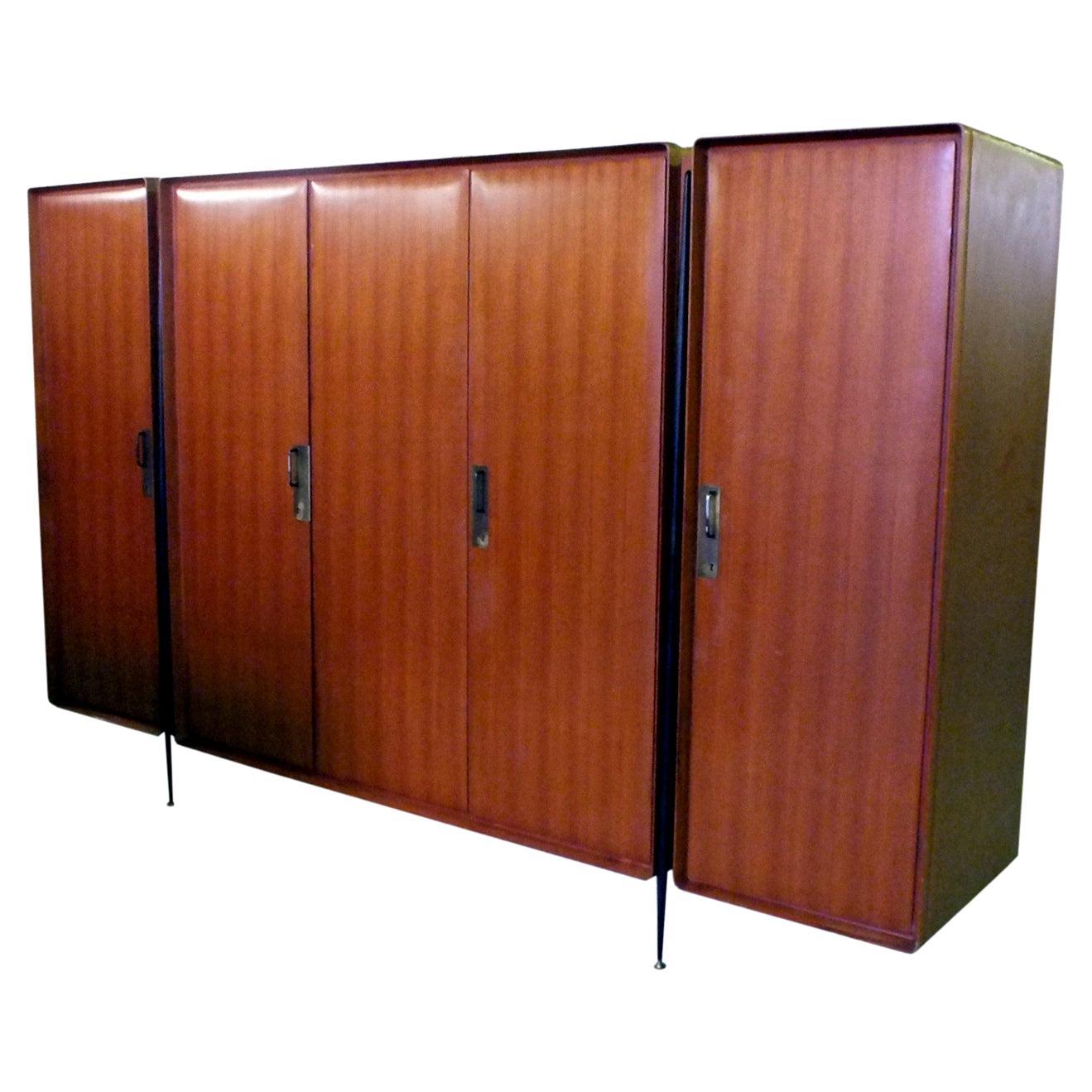 Vintage Italian Wardrobe Silvio Cavatorta, 1950s For Sale