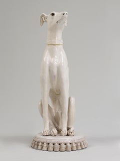 Vintage Italian Whippet Sculpture Surprising Very Heavy and Beautifully Executed