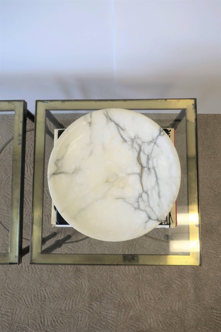 Italian Black and White Marble Tazza Compote or Centerpiece Bowl at