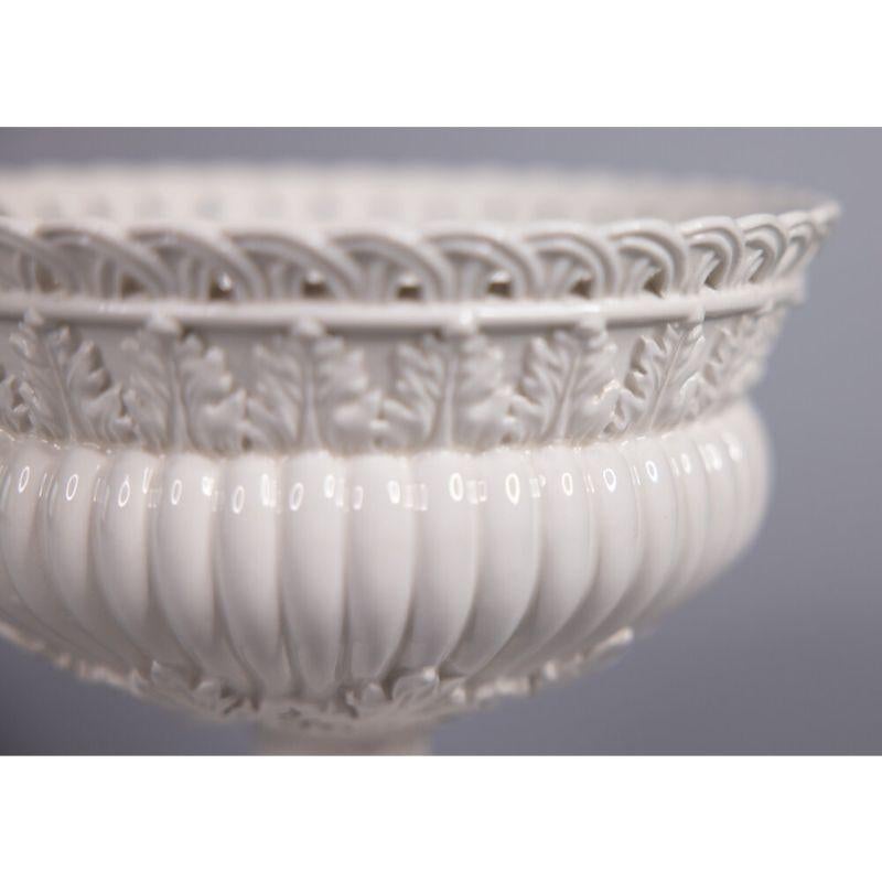 Vintage Italian White Porcelain Compotes Fruit Bowls Centerpieces, a Pair 2