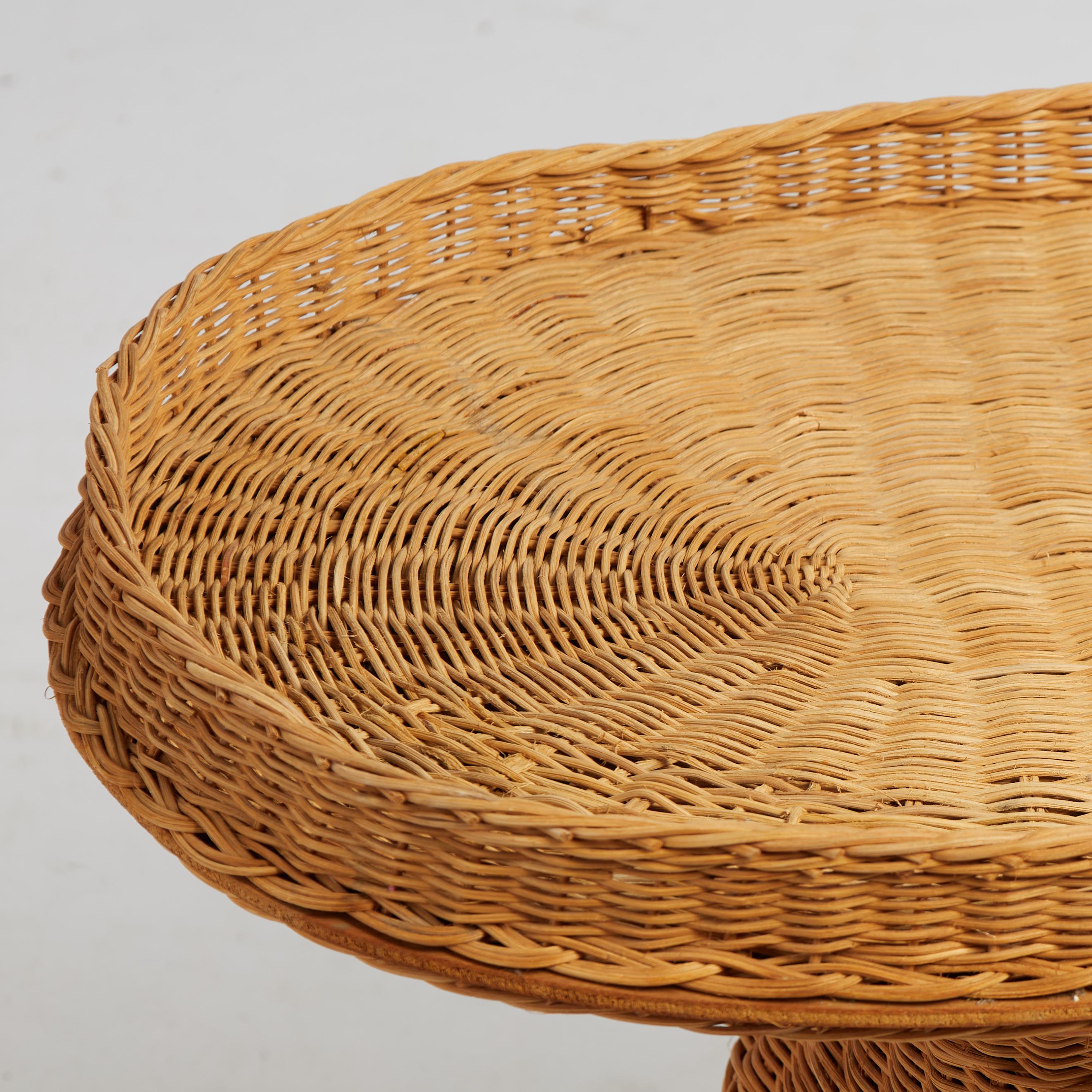 Vintage Italian Wicker Turtle Stand or Table 1