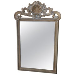 Miroir mural vintage italien en bois sculpté coquillage Palm Beach