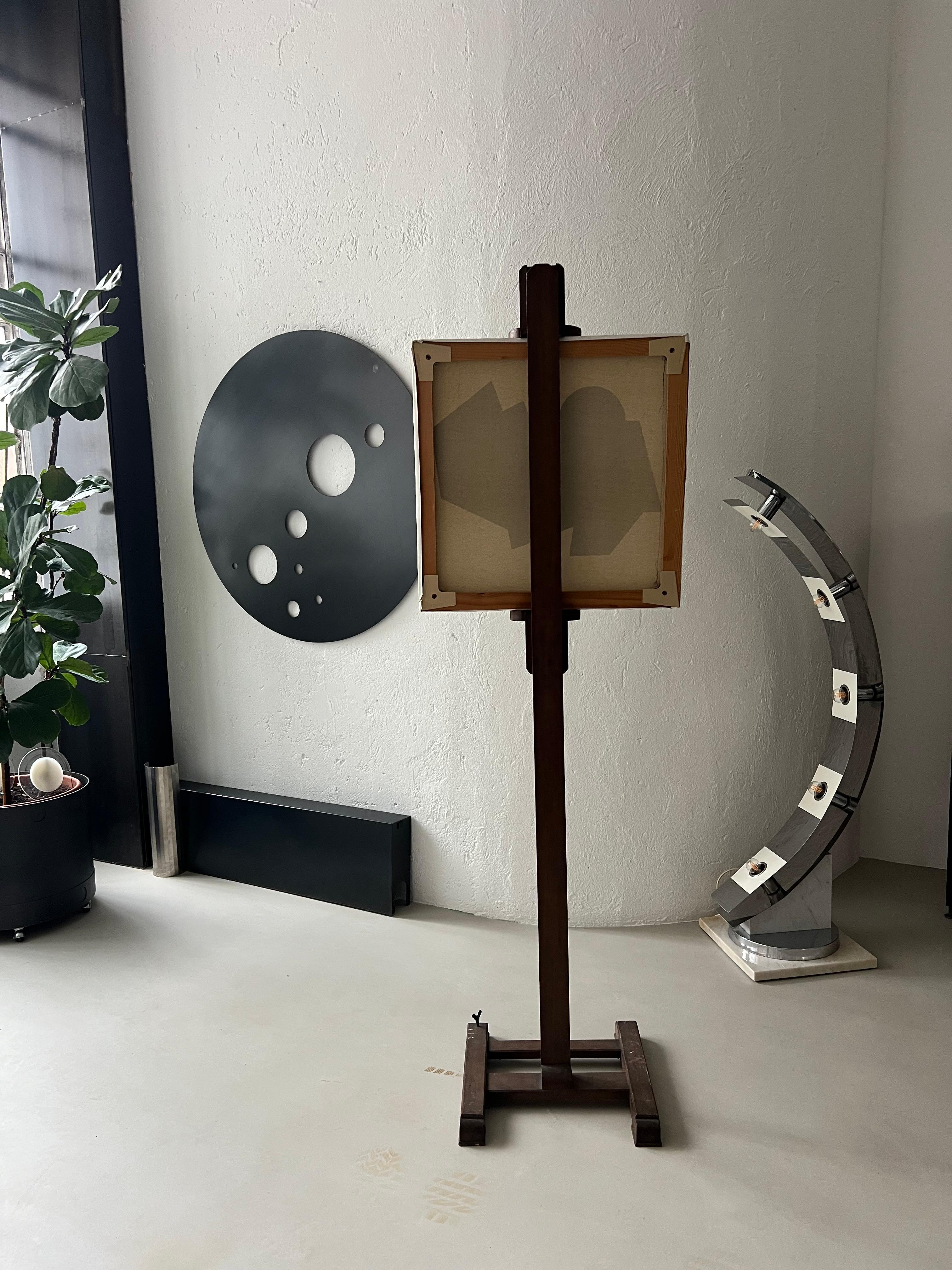 Italienische Vintage-Holz Staffelei, Kunsthalter, flacher Fernseherhalter aus Holz im Angebot 6