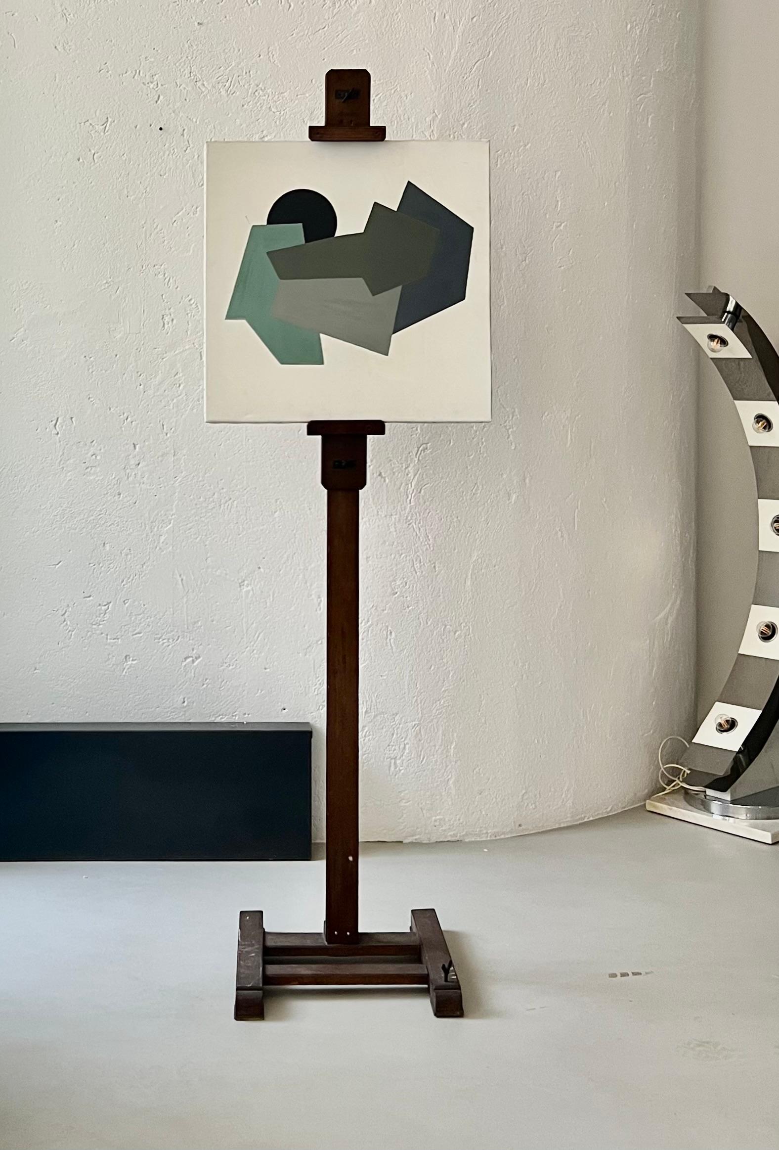 Italienische Vintage-Holz Staffelei, Kunsthalter, flacher Fernseherhalter aus Holz im Angebot 16
