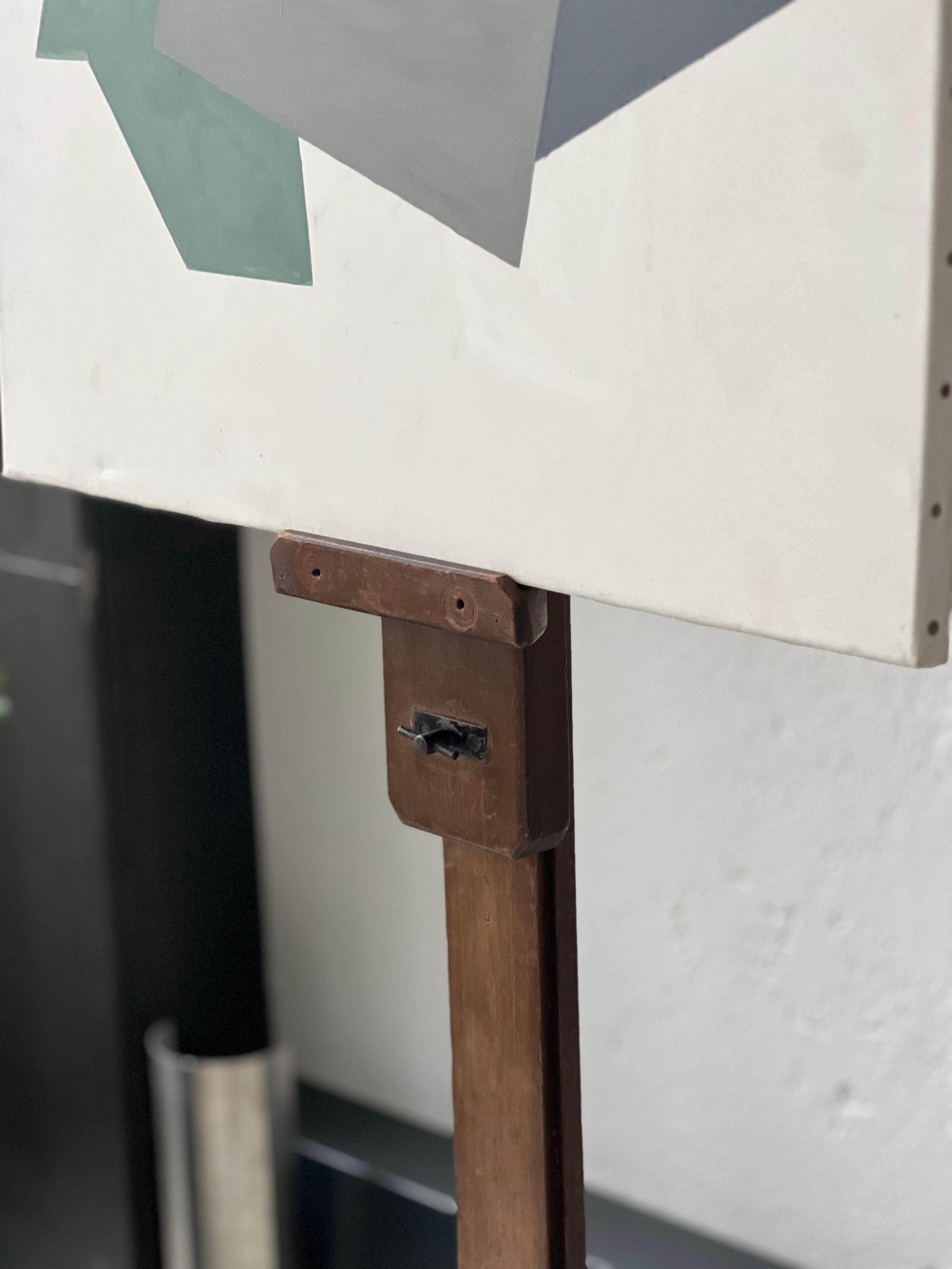 Italienische Vintage-Holz Staffelei, Kunsthalter, flacher Fernseherhalter aus Holz im Angebot 1