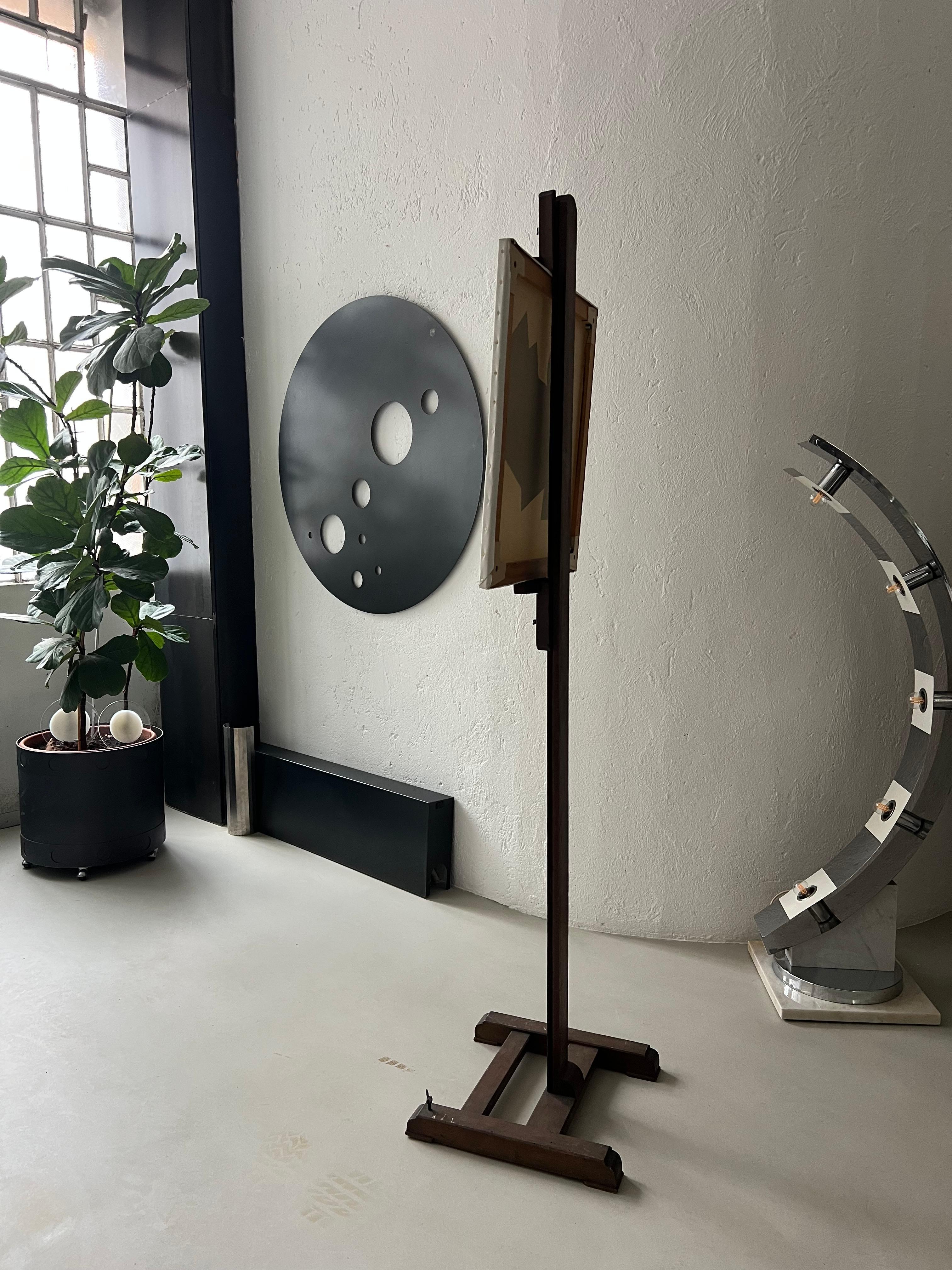 Italienische Vintage-Holz Staffelei, Kunsthalter, flacher Fernseherhalter aus Holz im Angebot 5