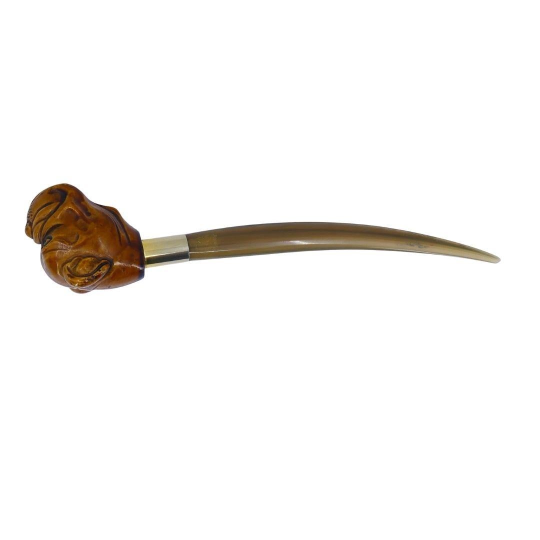 Vintage Italienisch Bulldogge Brieföffner aus Holz im Zustand „Gut“ im Angebot in Beverly Hills, CA