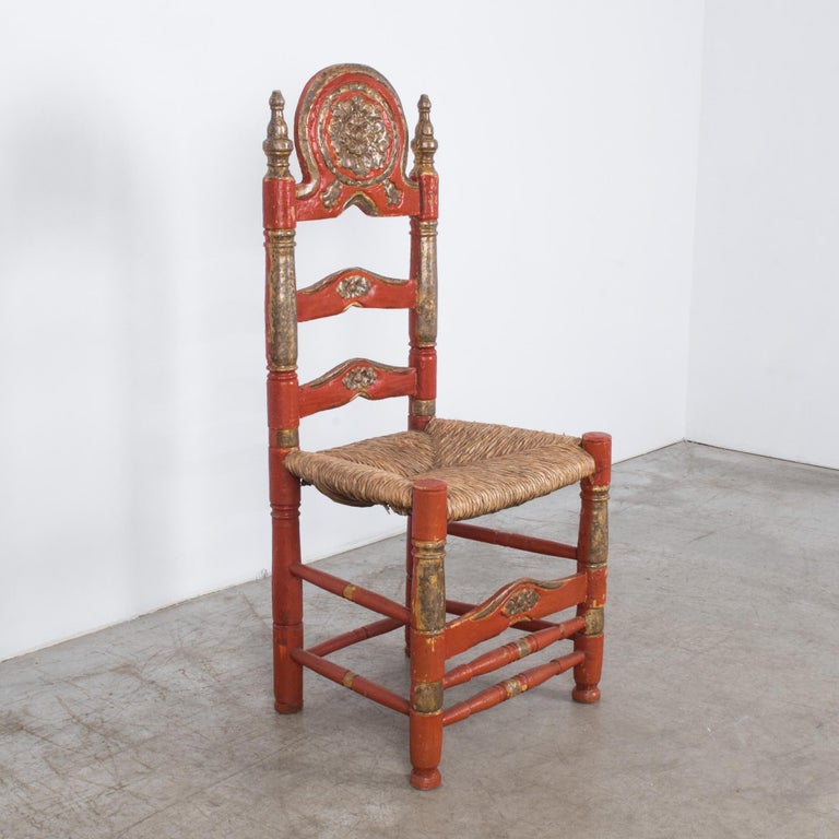 Vintage Italian Wooden Chair For Sale at 1stDibs