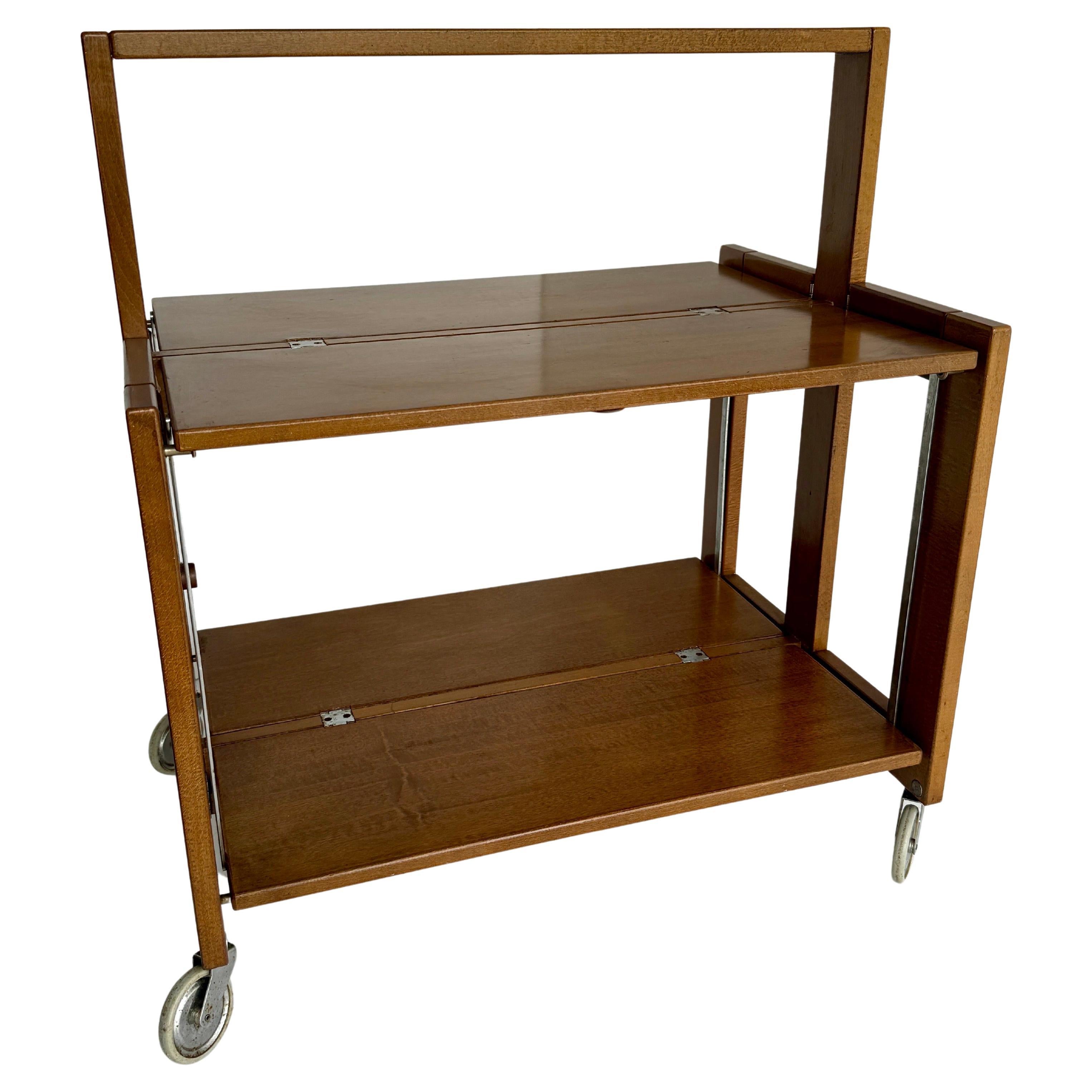 Carro de bar plegable de madera italiano vintage by Ciatti en venta 7