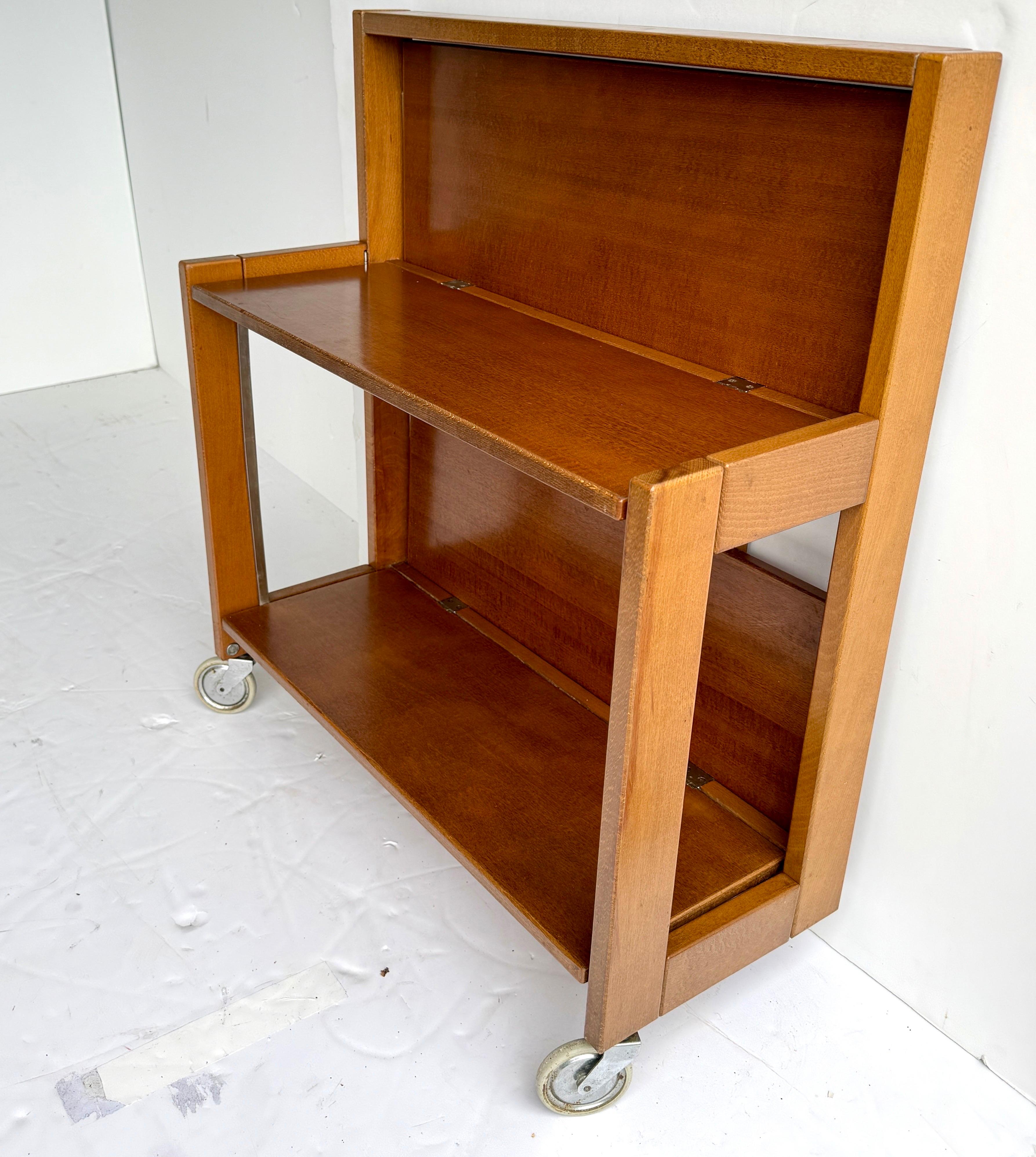 Carro de bar plegable de madera italiano vintage by Ciatti en venta 8