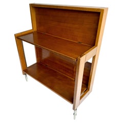Vintage Italian Wooden Folding Trolley Bar Cart by Ciatti