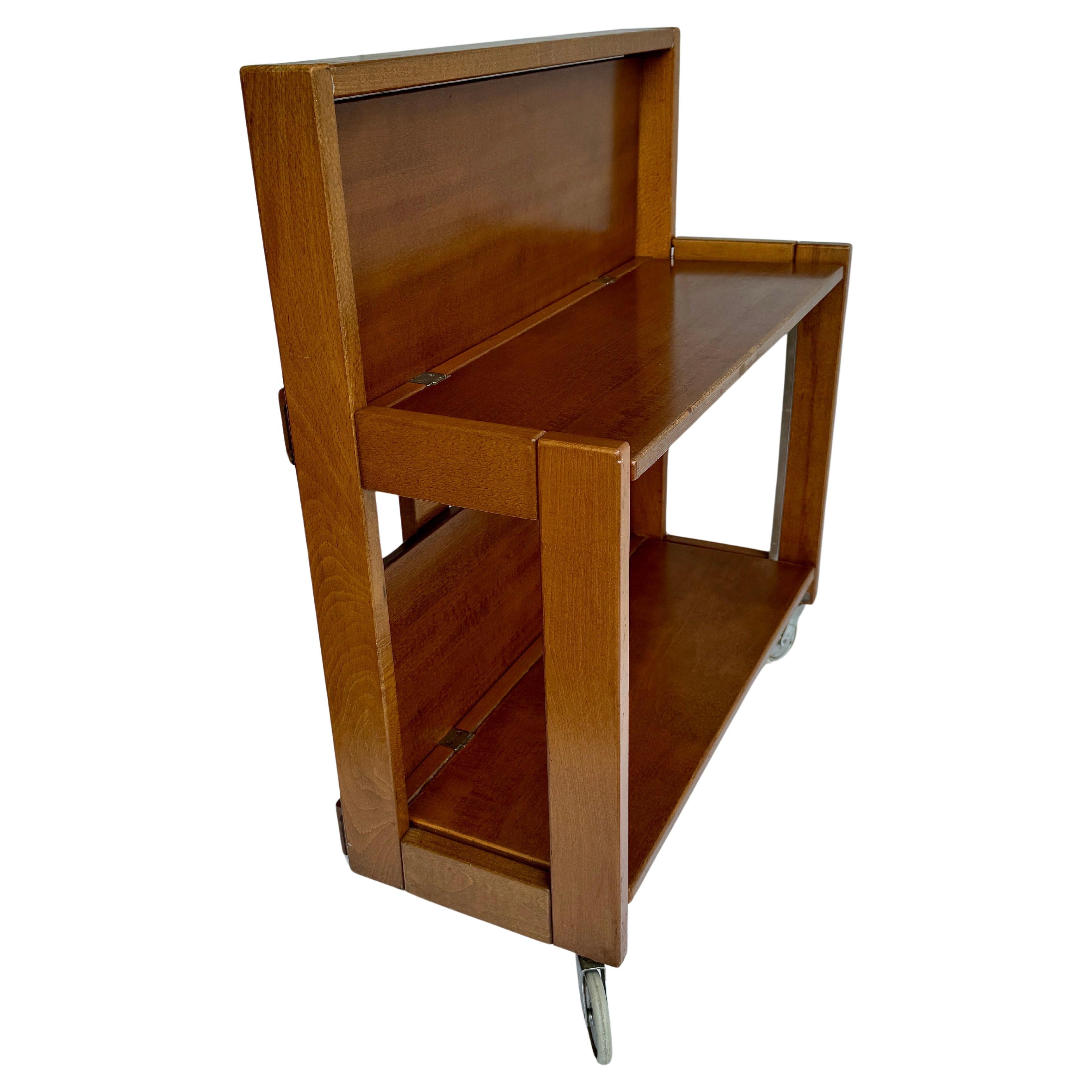 Carro de bar plegable de madera italiano vintage by Ciatti Hecho a mano en venta