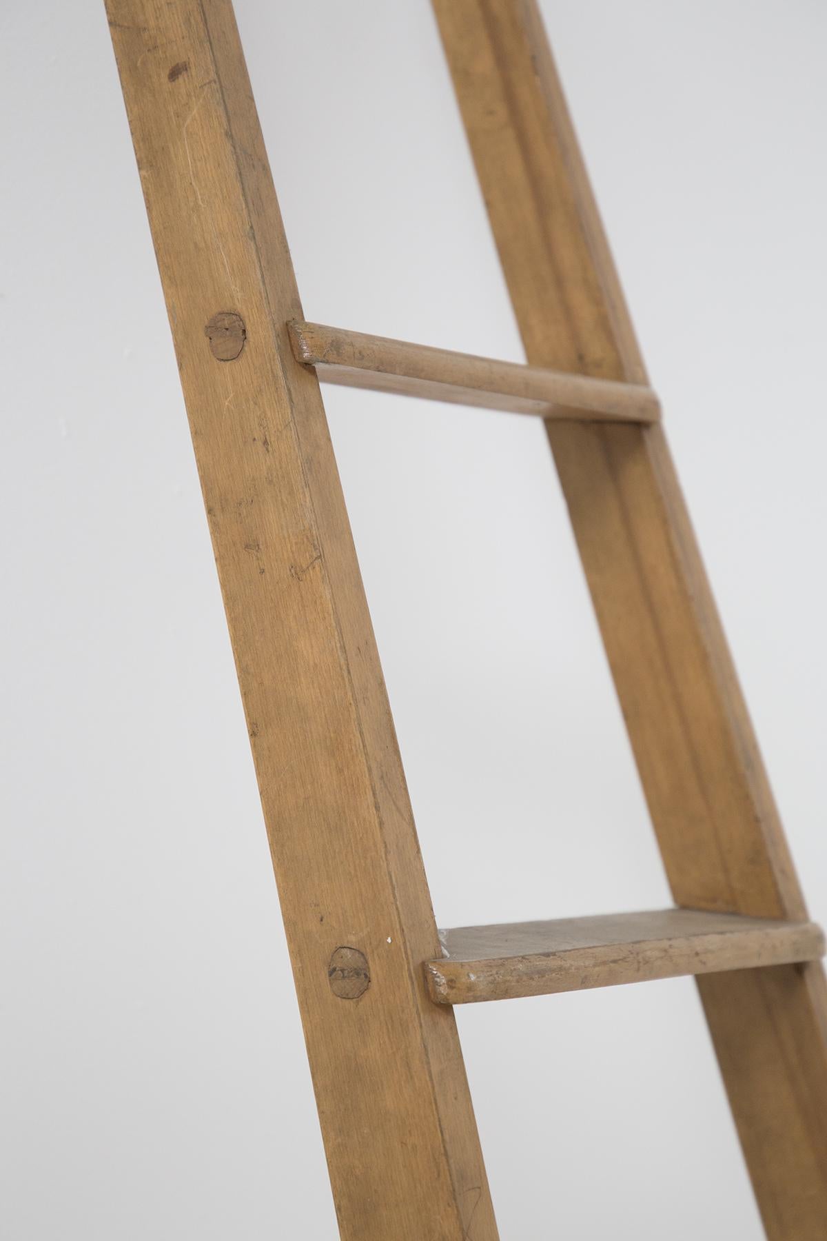 Mid-Century Modern Vintage Italian Wooden Ladder For Sale