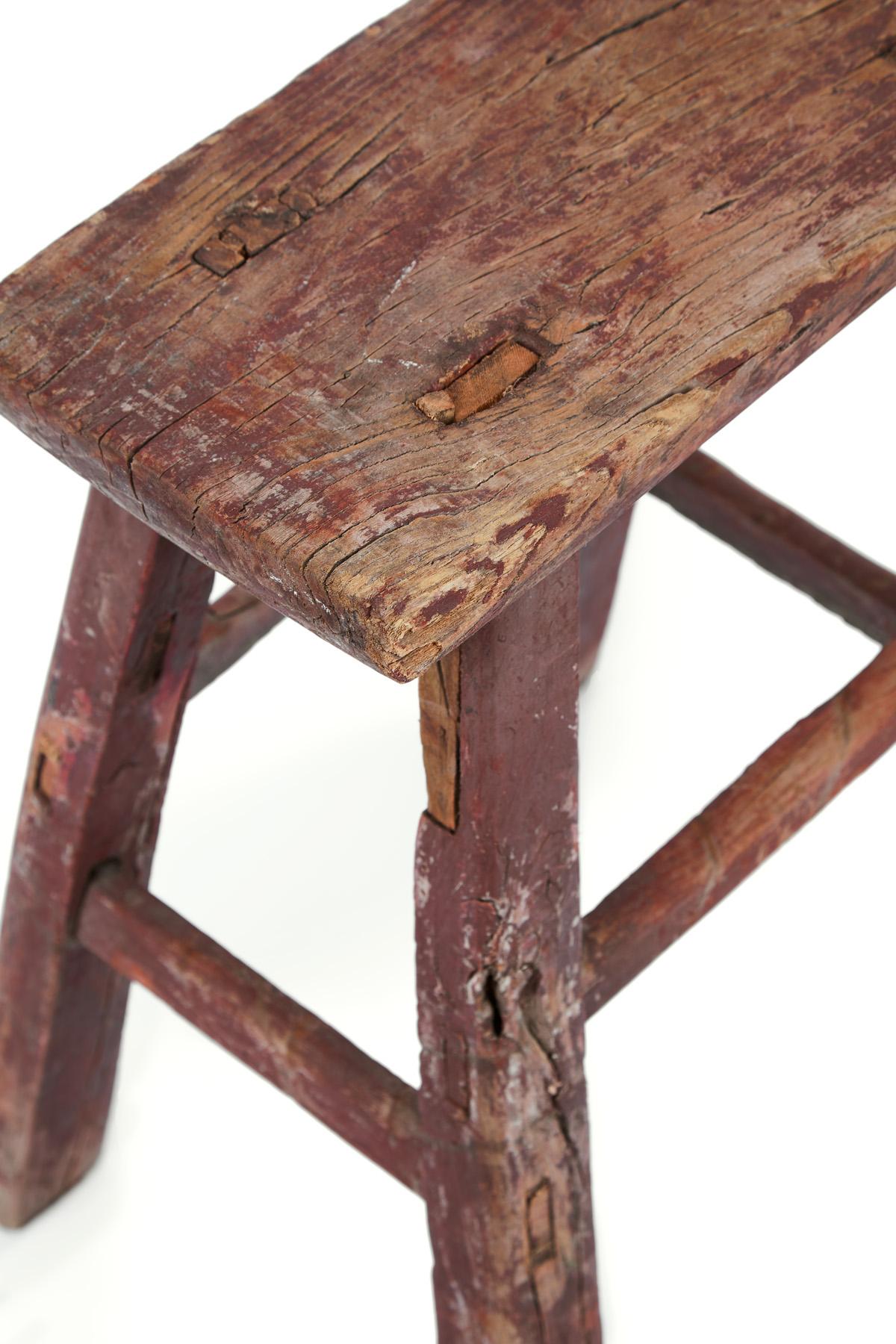 19th Century Vintage Italian Wooden Stool For Sale