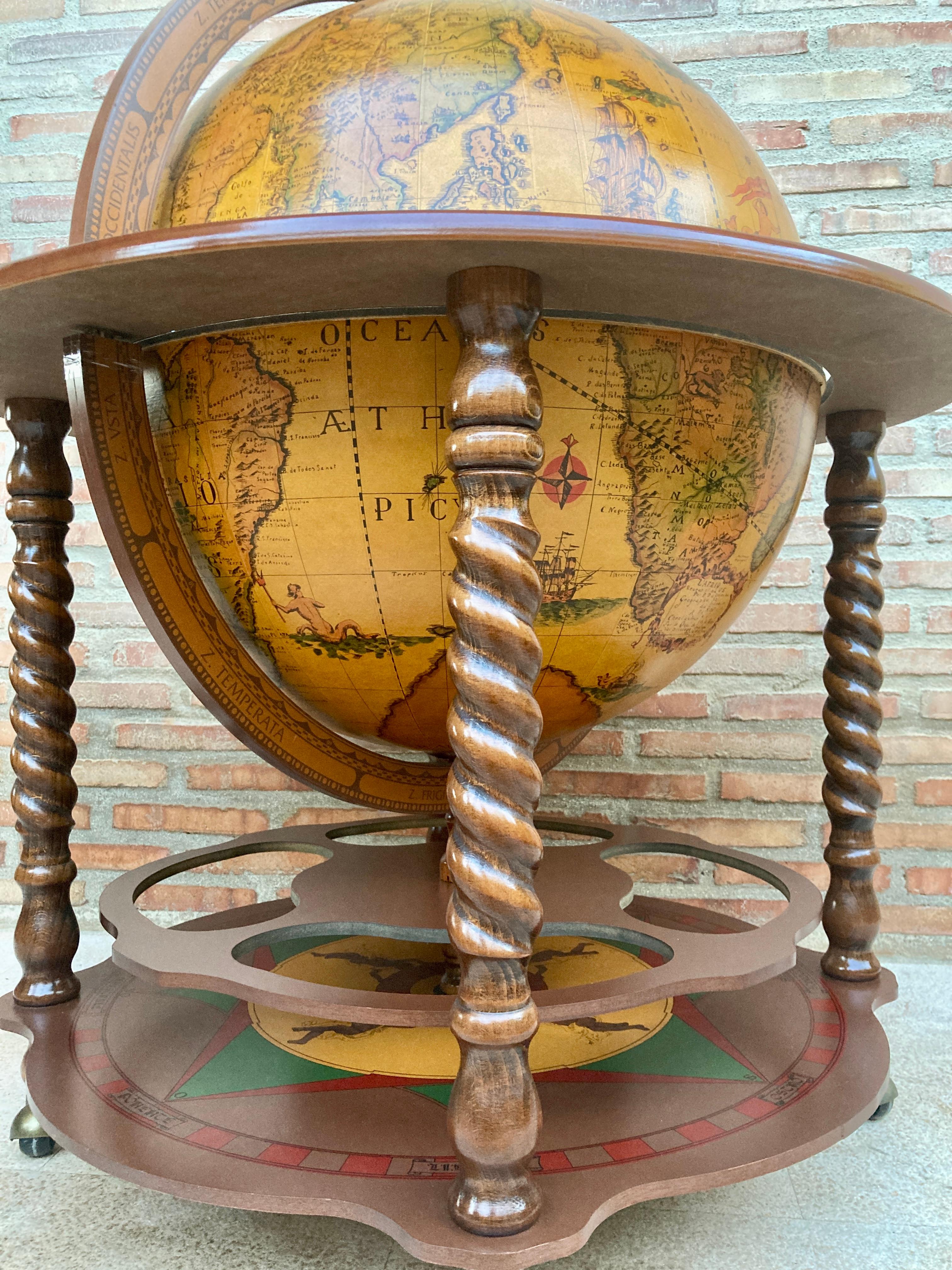 Vintage Italian World Globe Dry Bar, 1960s For Sale 1