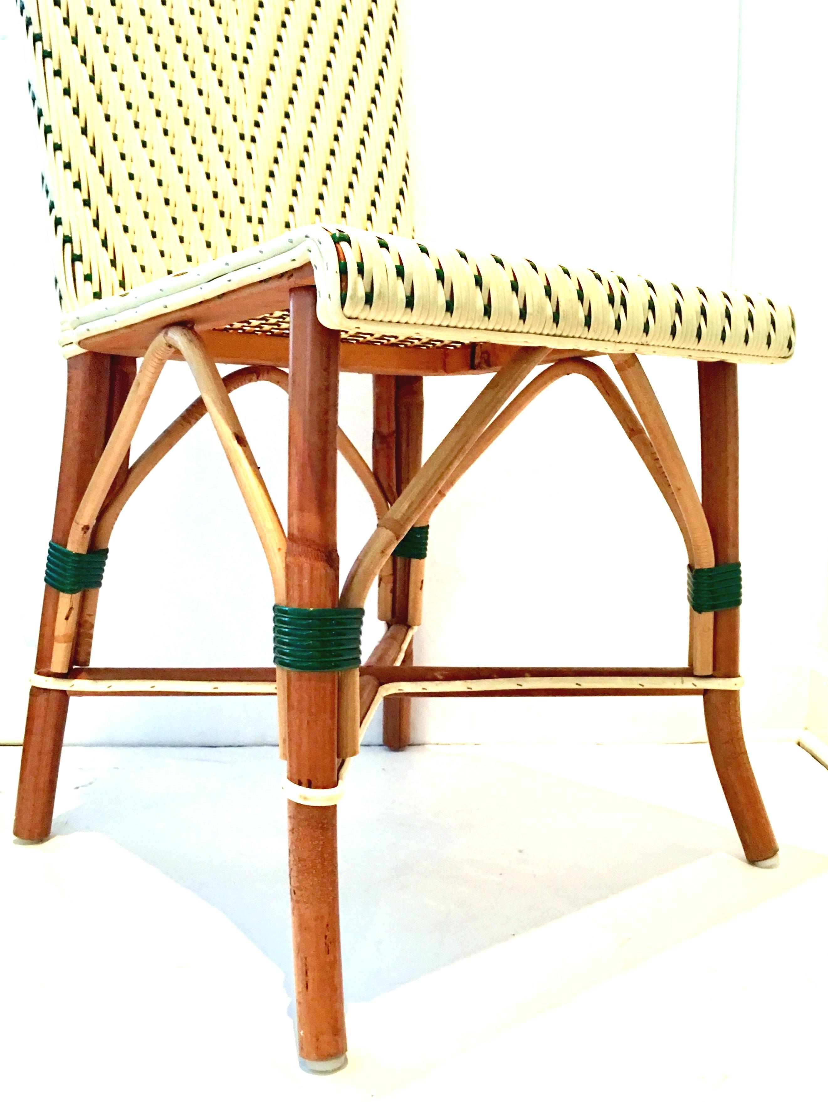 Vintage Italian Woven Rattan Bistro Chair In Good Condition In West Palm Beach, FL