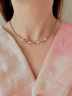 Vintage Italian Yellow and White Gold Necklace with 3.0ct Natural Diamonds