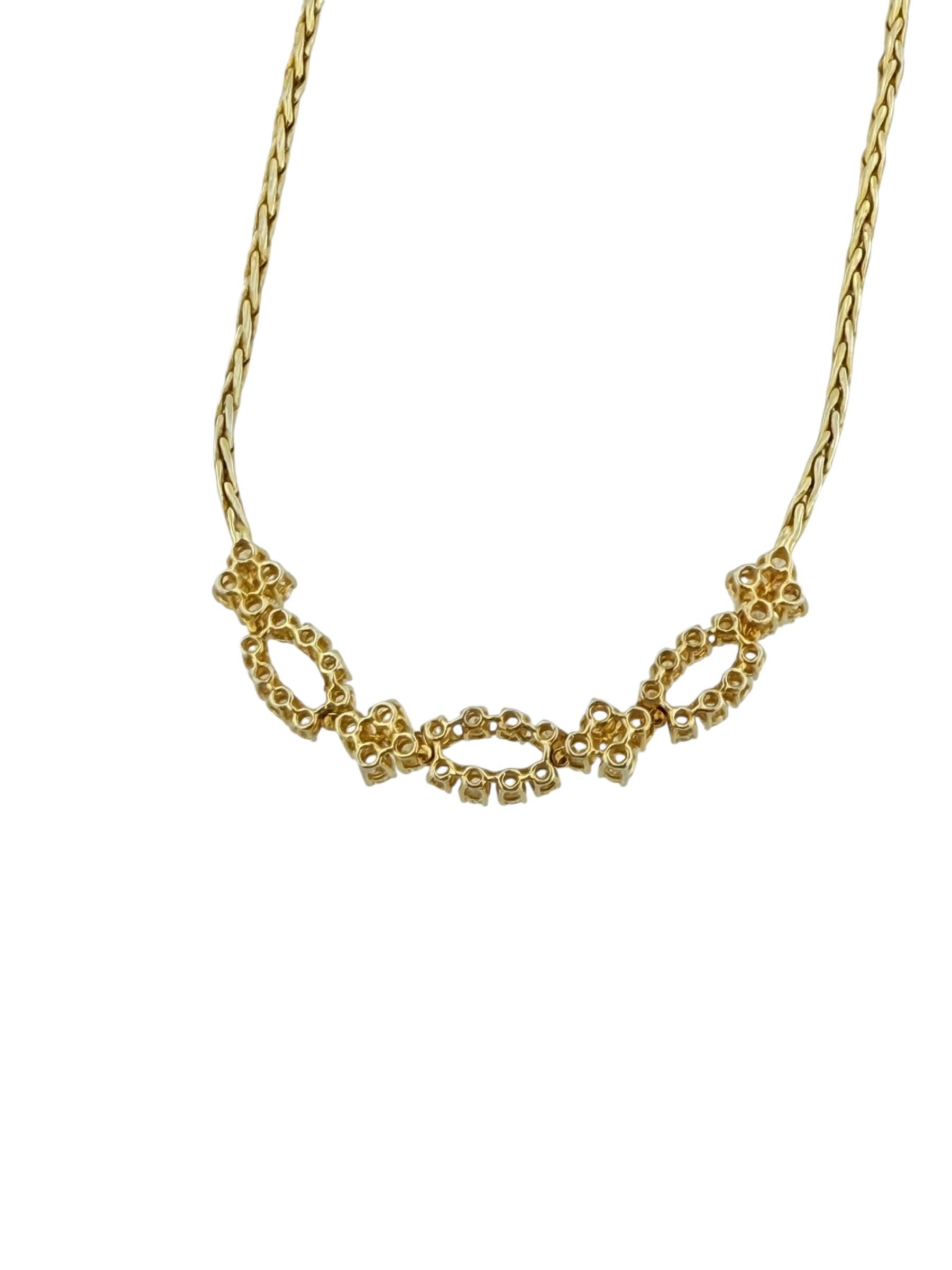 Collana d'epoca in oro giallo e bianco con 3,0ct di diamanti naturali in vendita 1