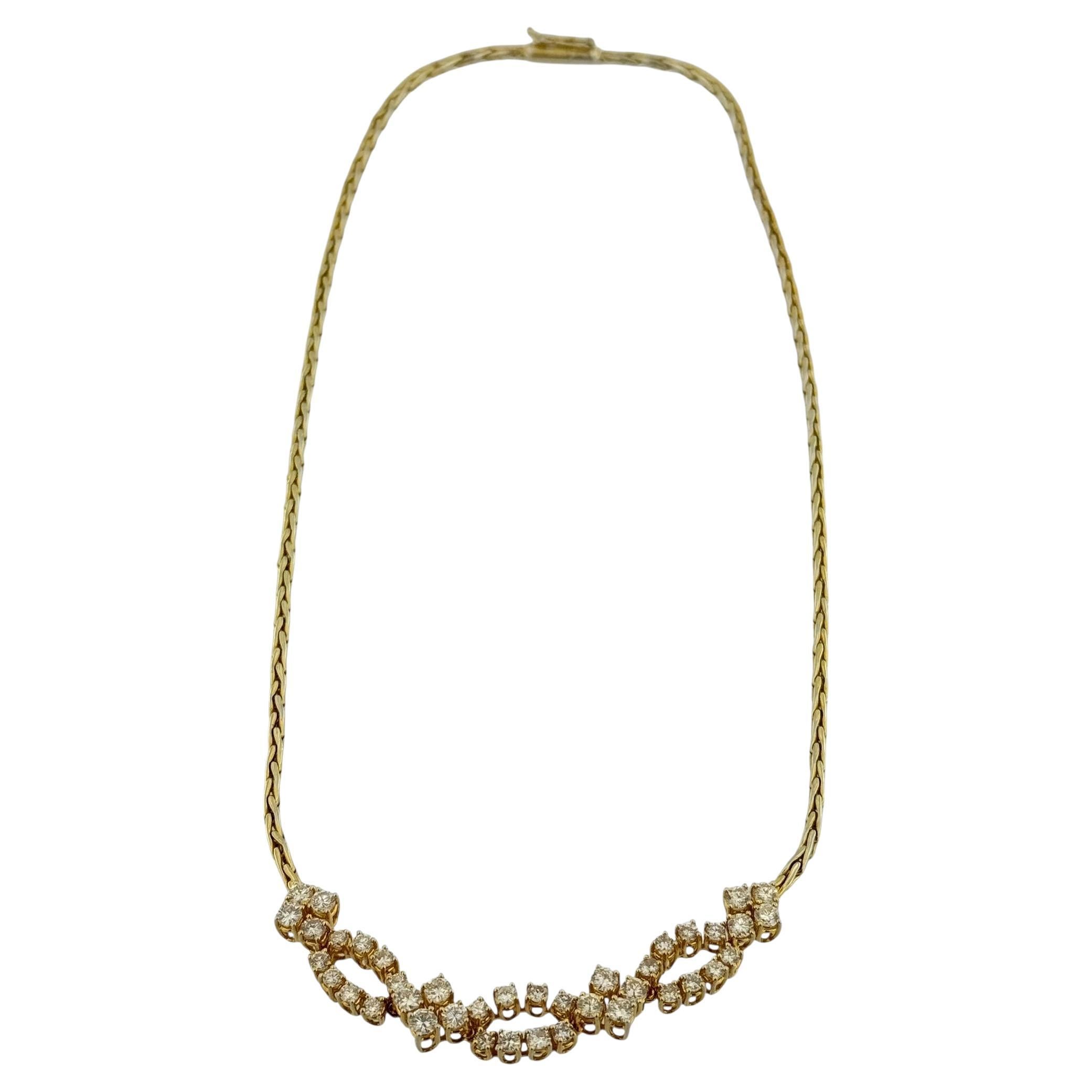 Collana d'epoca in oro giallo e bianco con 3,0ct di diamanti naturali