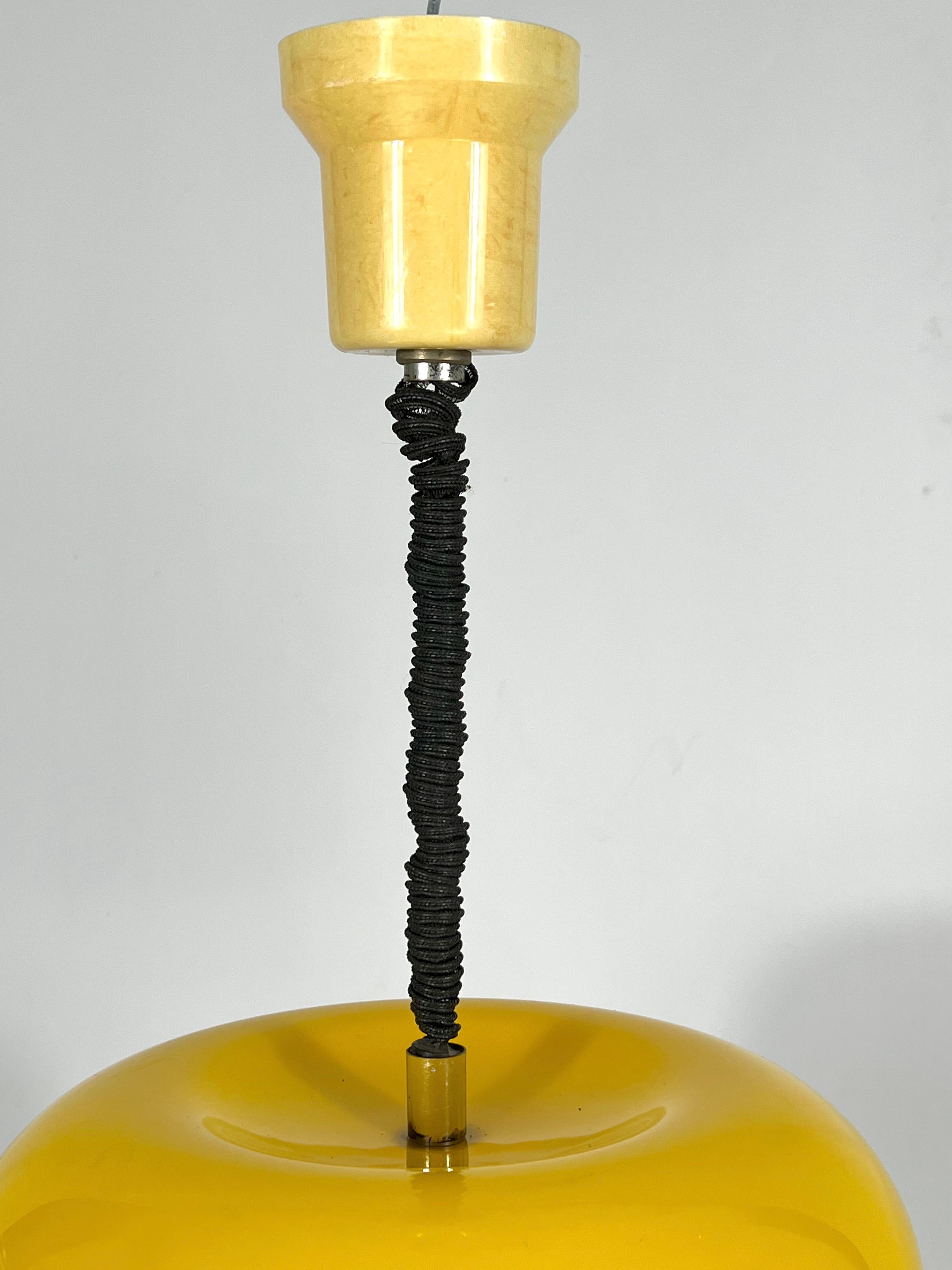 Vintage Italian Yellow and White Perspex Hanging Lamp from 60s 4