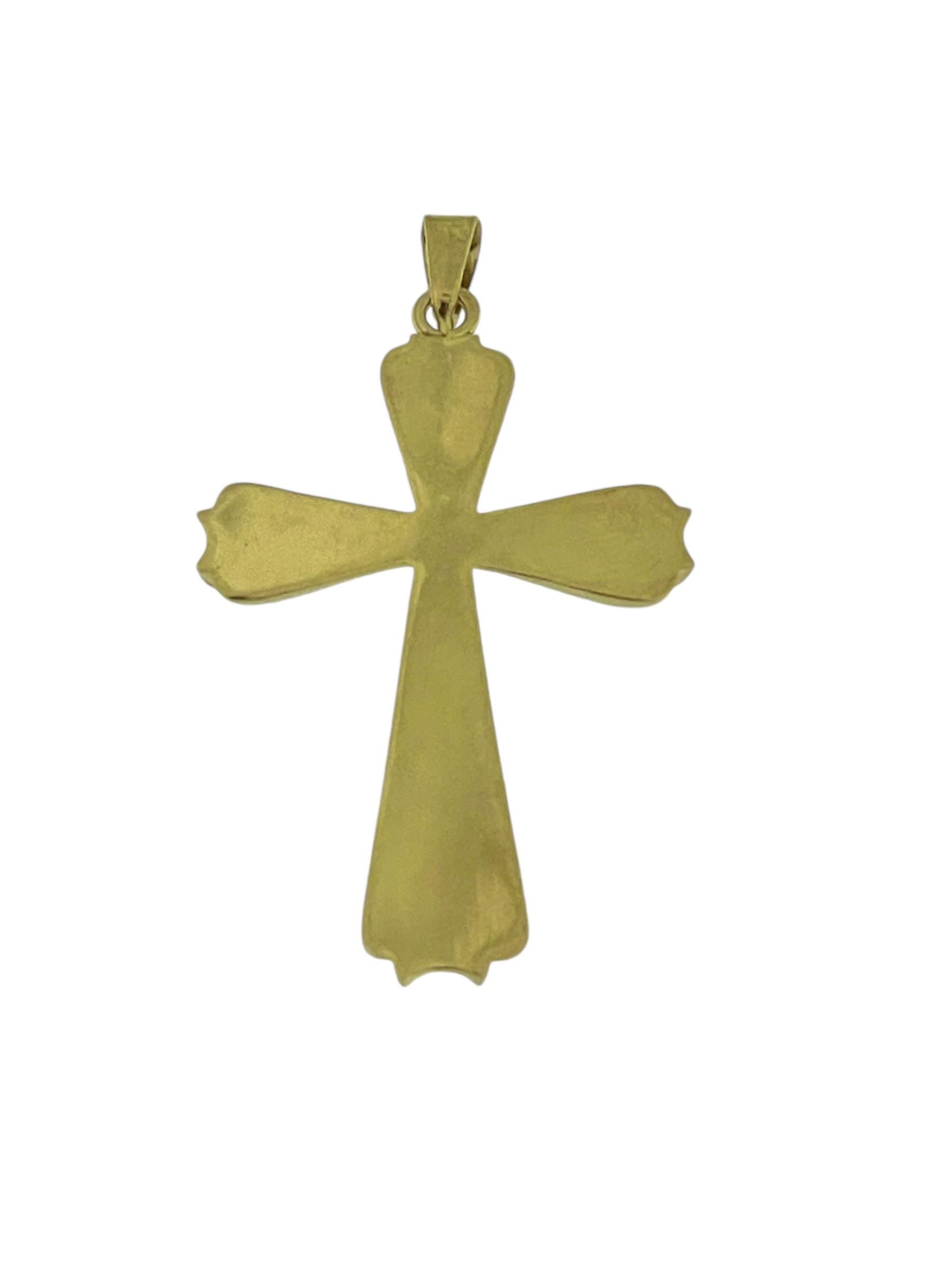 Vintage Italienisch Gelbgold Kreuz (Moderne) im Angebot
