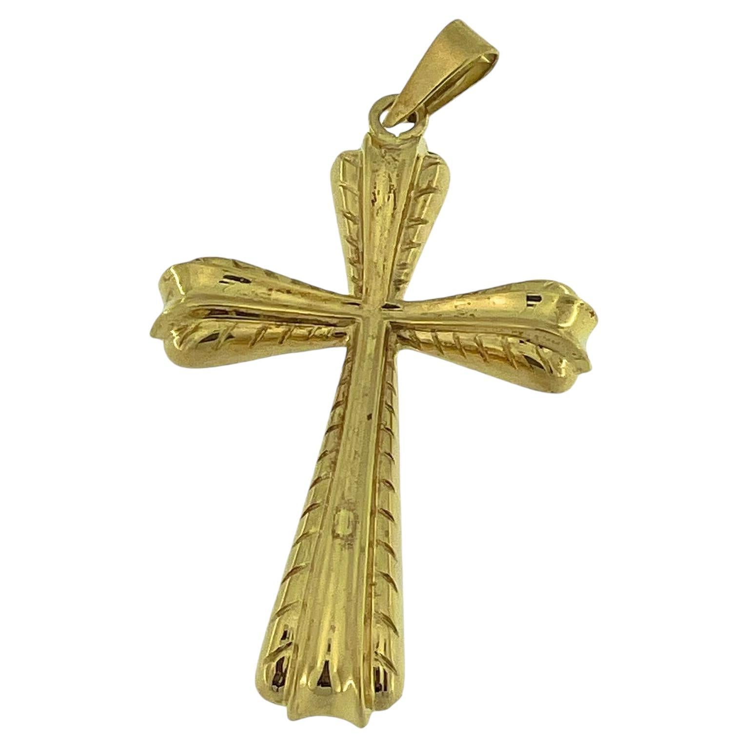 Vintage Italian Yellow Gold Cross