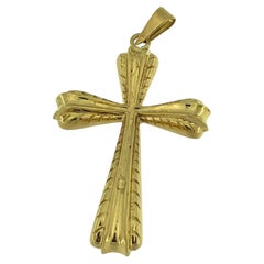Vintage Italian Yellow Gold Cross