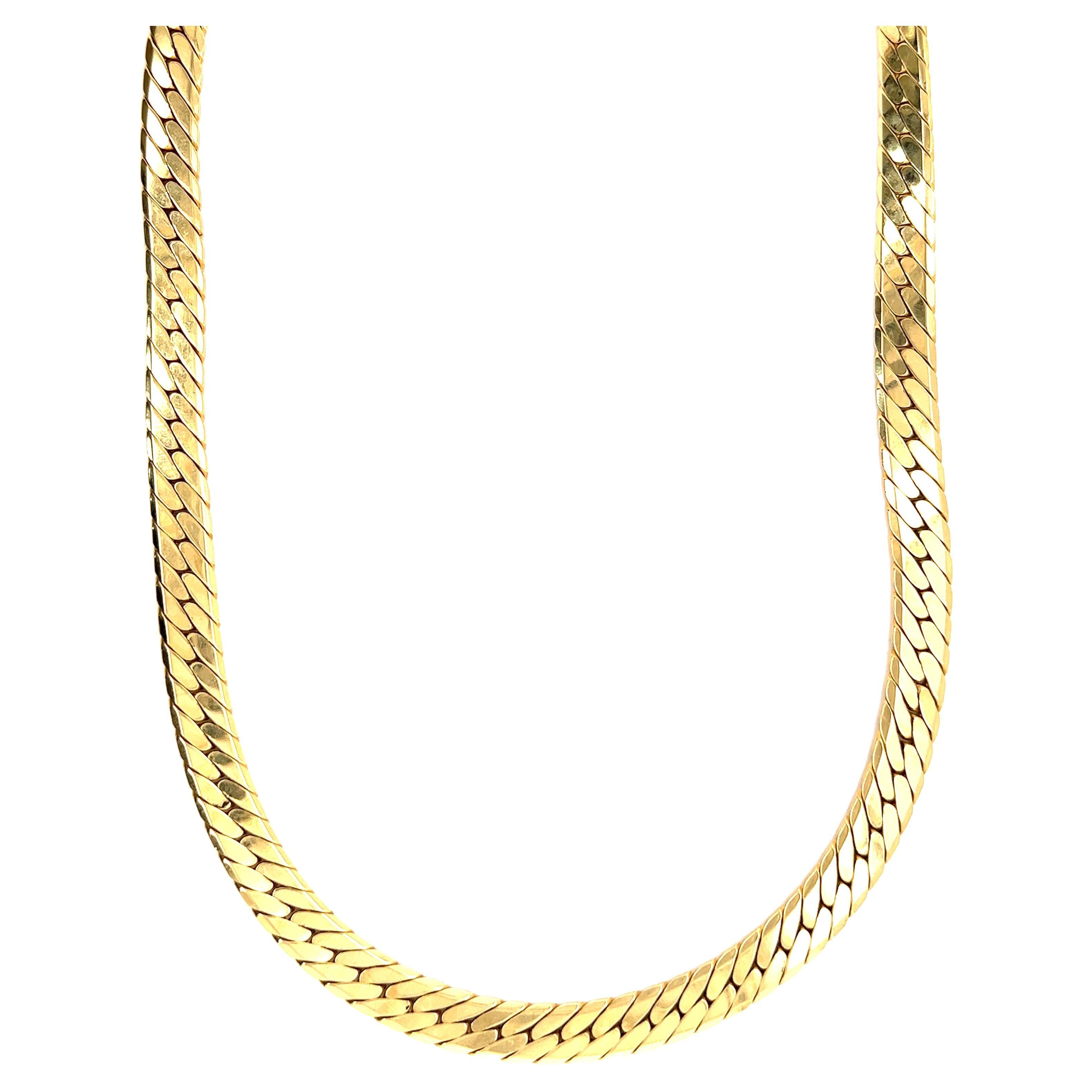 Vintage Italian 14 Karat Yellow Gold Curblink Necklace