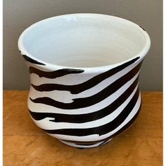 Vintage Italian Zebra Striped Cache Pot