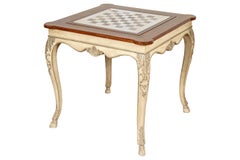 Vintage Italianate Games Table with Designer Chess Board and Cenedese Murano Gla