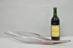 Vintage Italy Modern Purple Amethyst Art Glass Cornucopia Horn Centerpiece Bowl