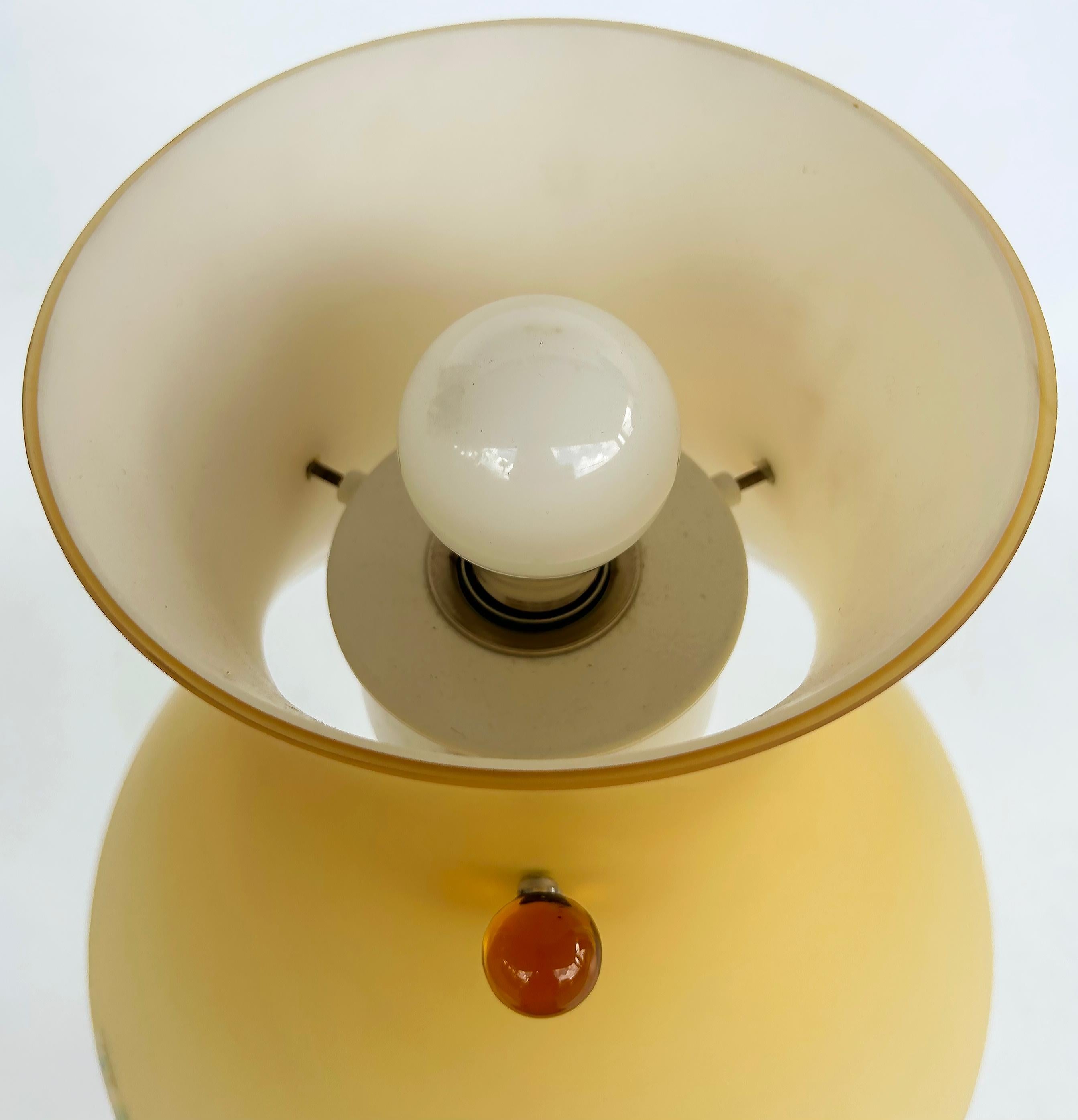 Vintage ITRE Murano Venezia Muranoglas Tischlampe in Holz, 