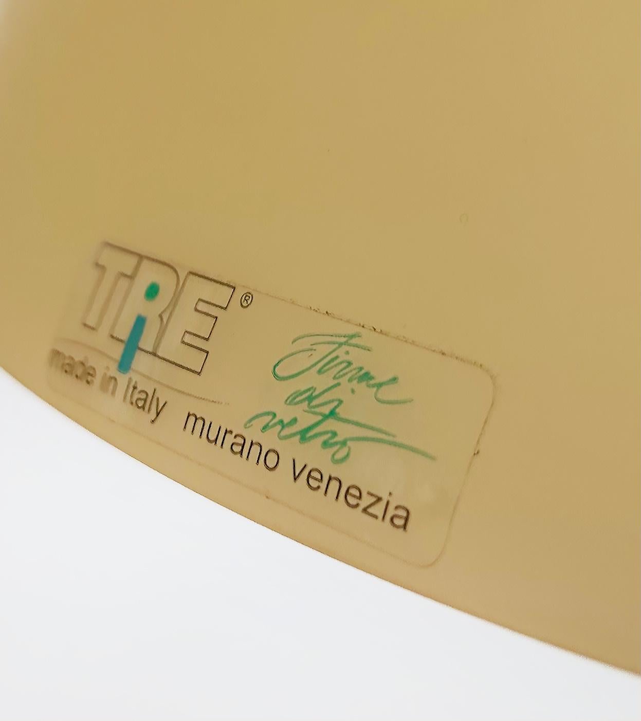 Vintage ITRE Murano Venezia Muranoglas Tischlampe in Holz, 