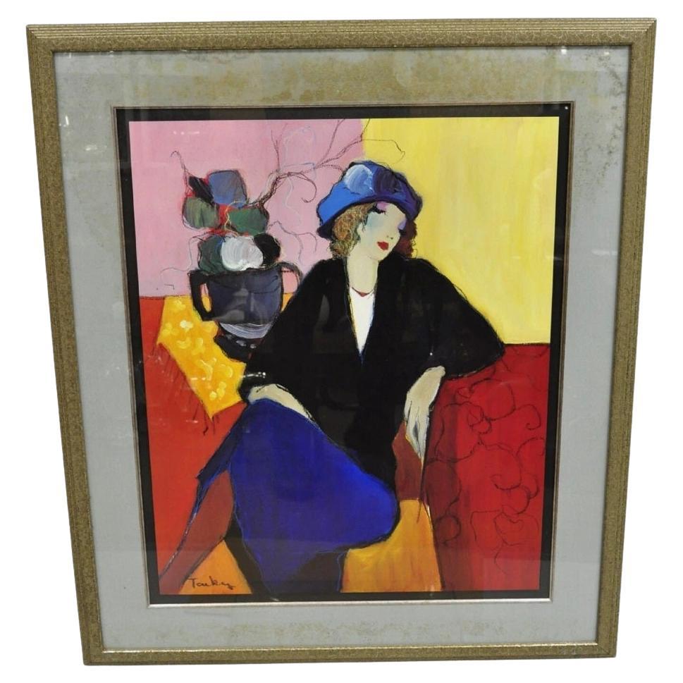 Vintage Itzchak Tarkay Givon Print "Suzanne" Framed Serigraph Print Poster