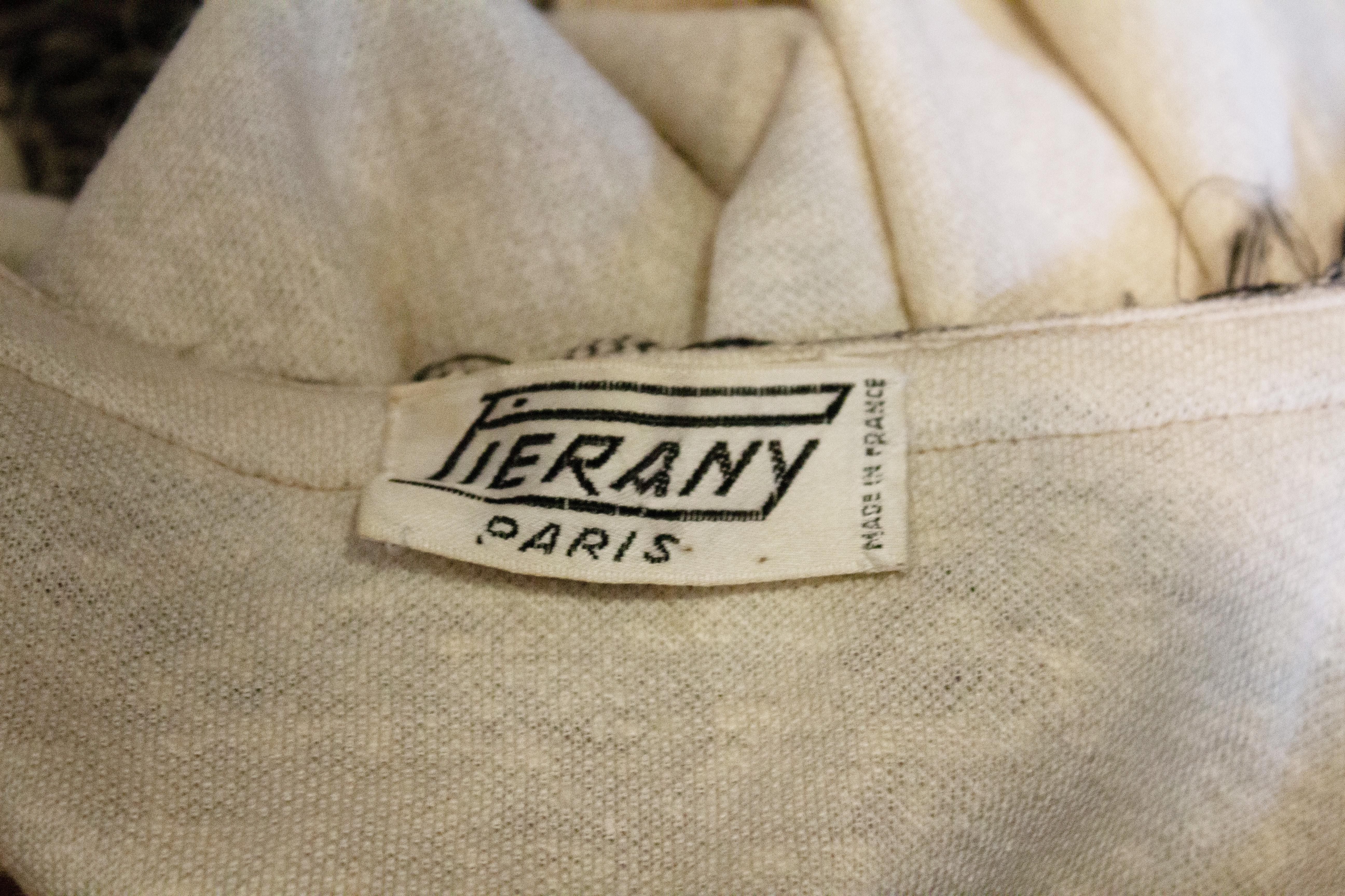 Vintage Ivory and Black Cape by Fierony Paris For Sale 1