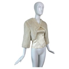 VINTAGE Ivory Beaver/Mink Fur Bolero (USA Purchase Only) Bridal Wedding Cape