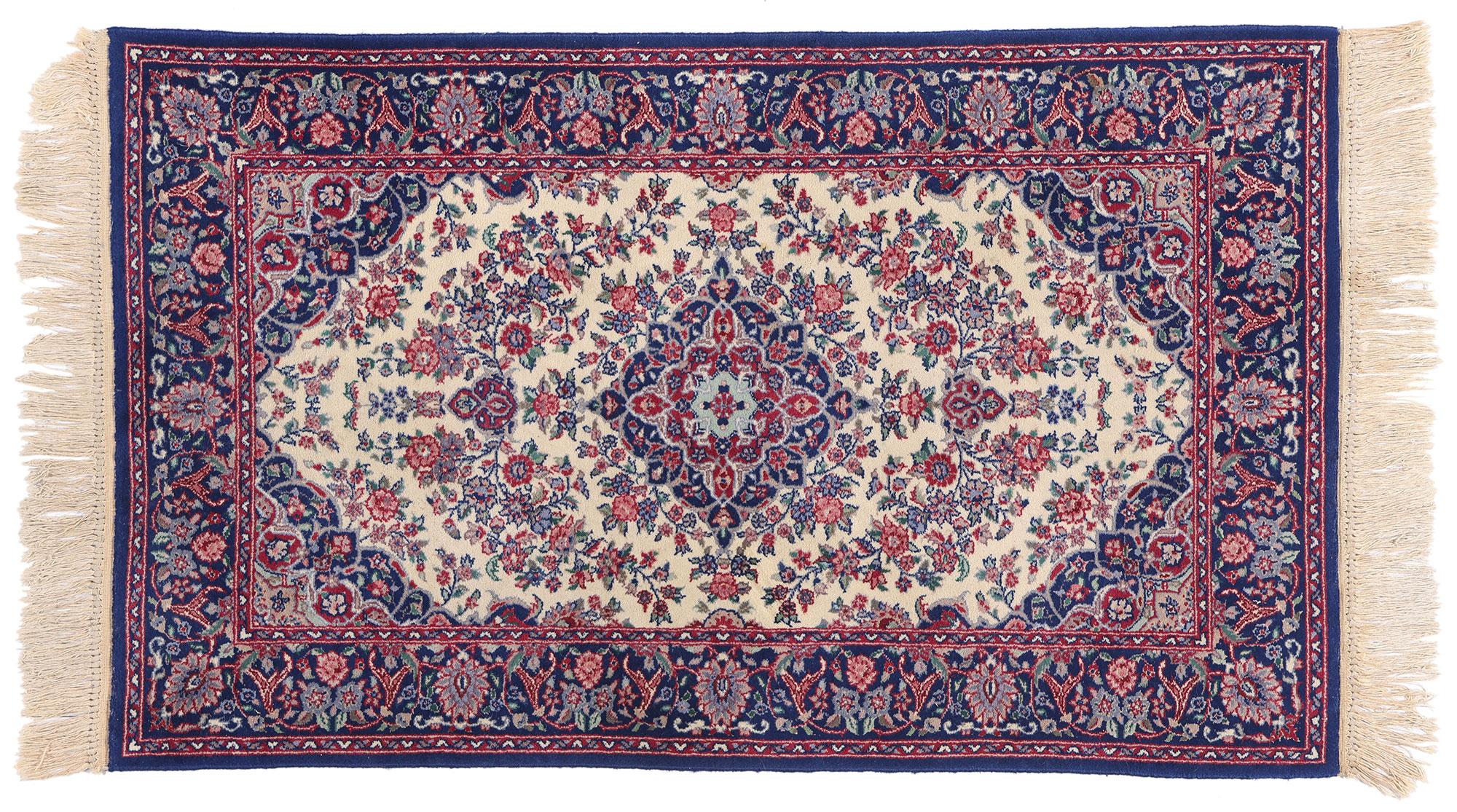 Vintage Ivory Chinese Tabriz Rug with Traditional Style For Sale 5