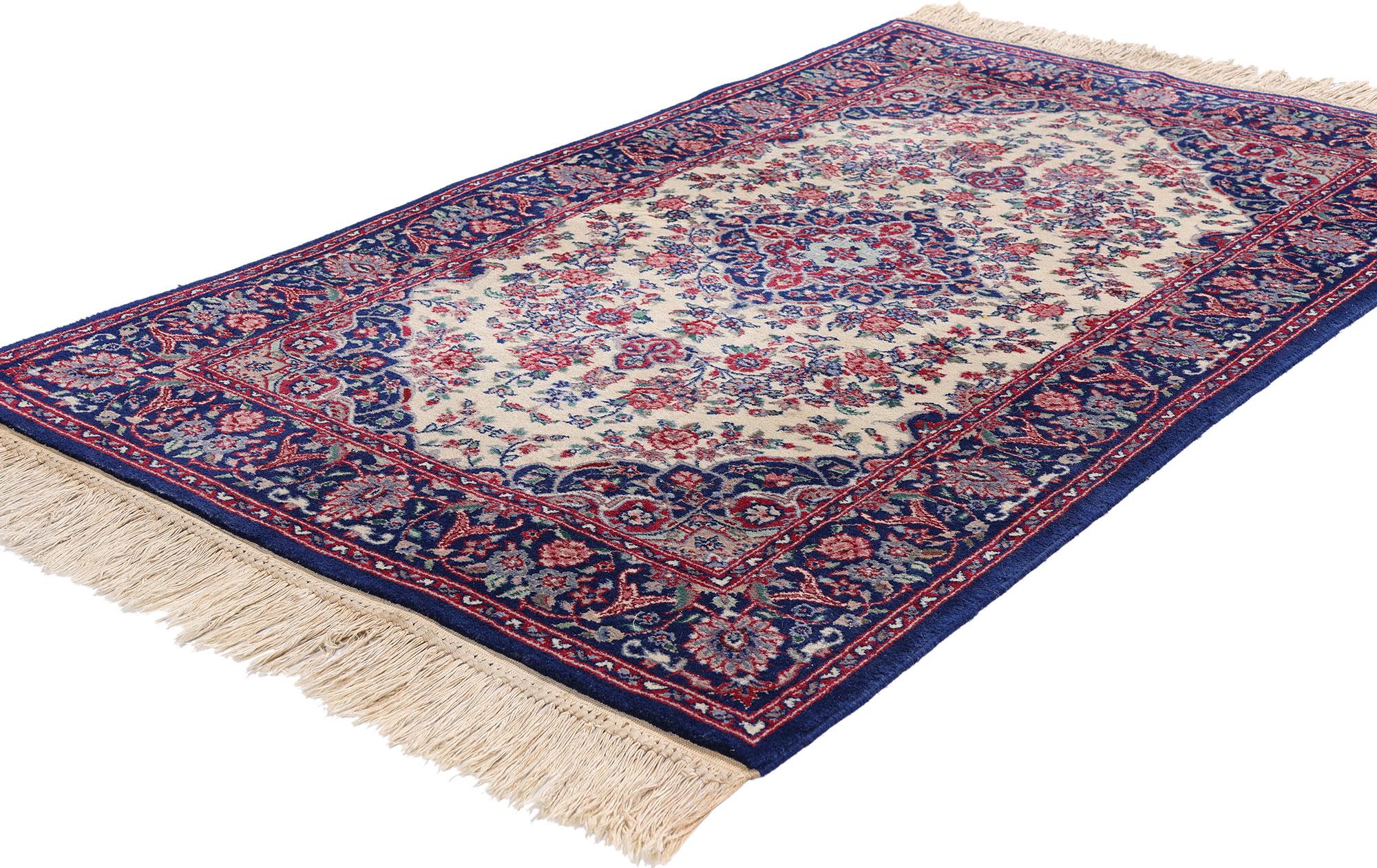 Vintage Ivory Chinese Tabriz Rug with Traditional Style For Sale 3