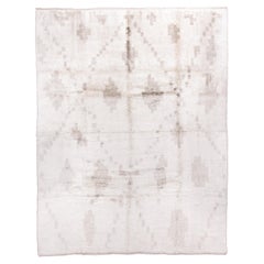 Vintage Ivory Color Moroccan Rug