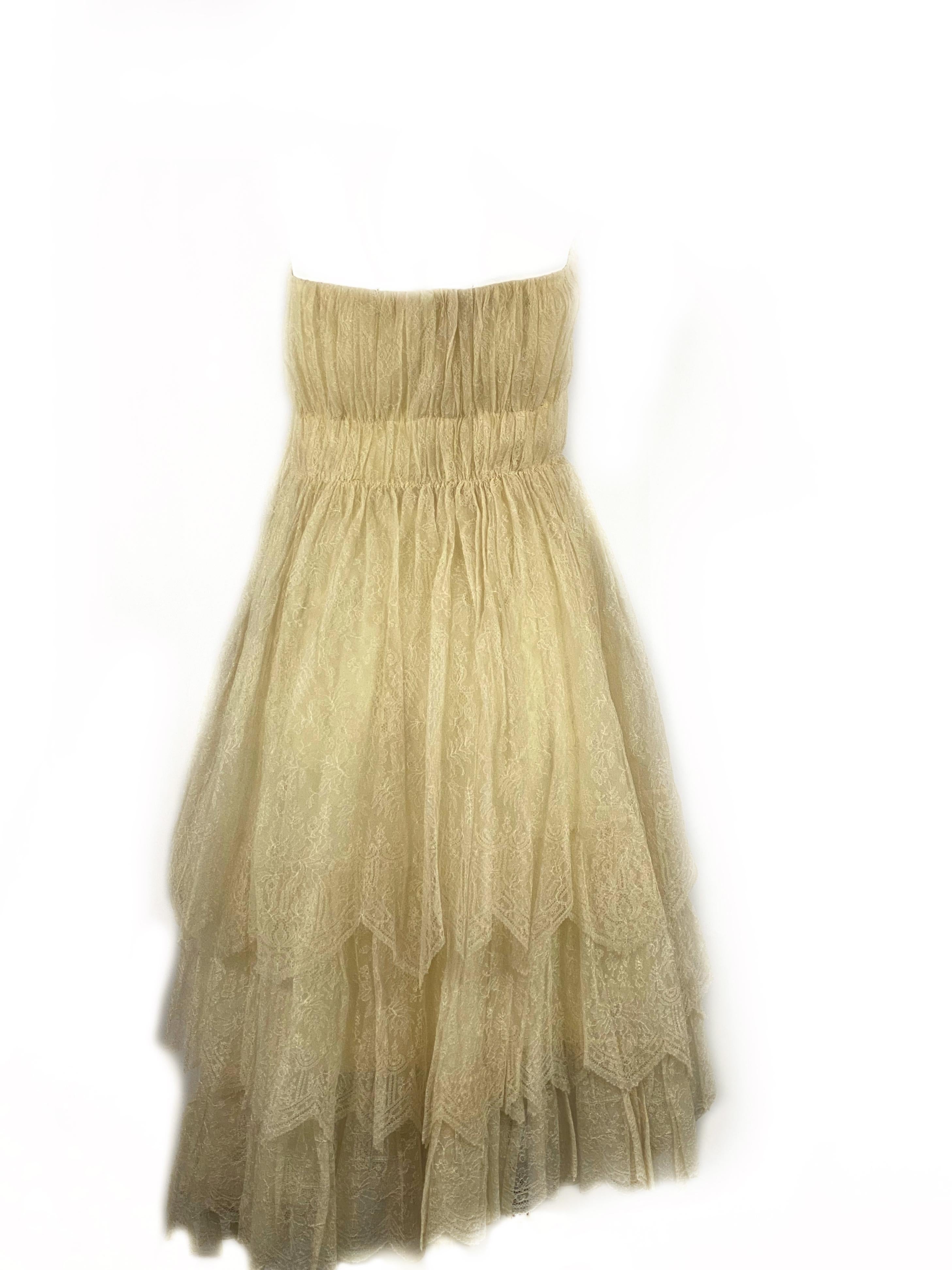 ivory lace sleeveless dress