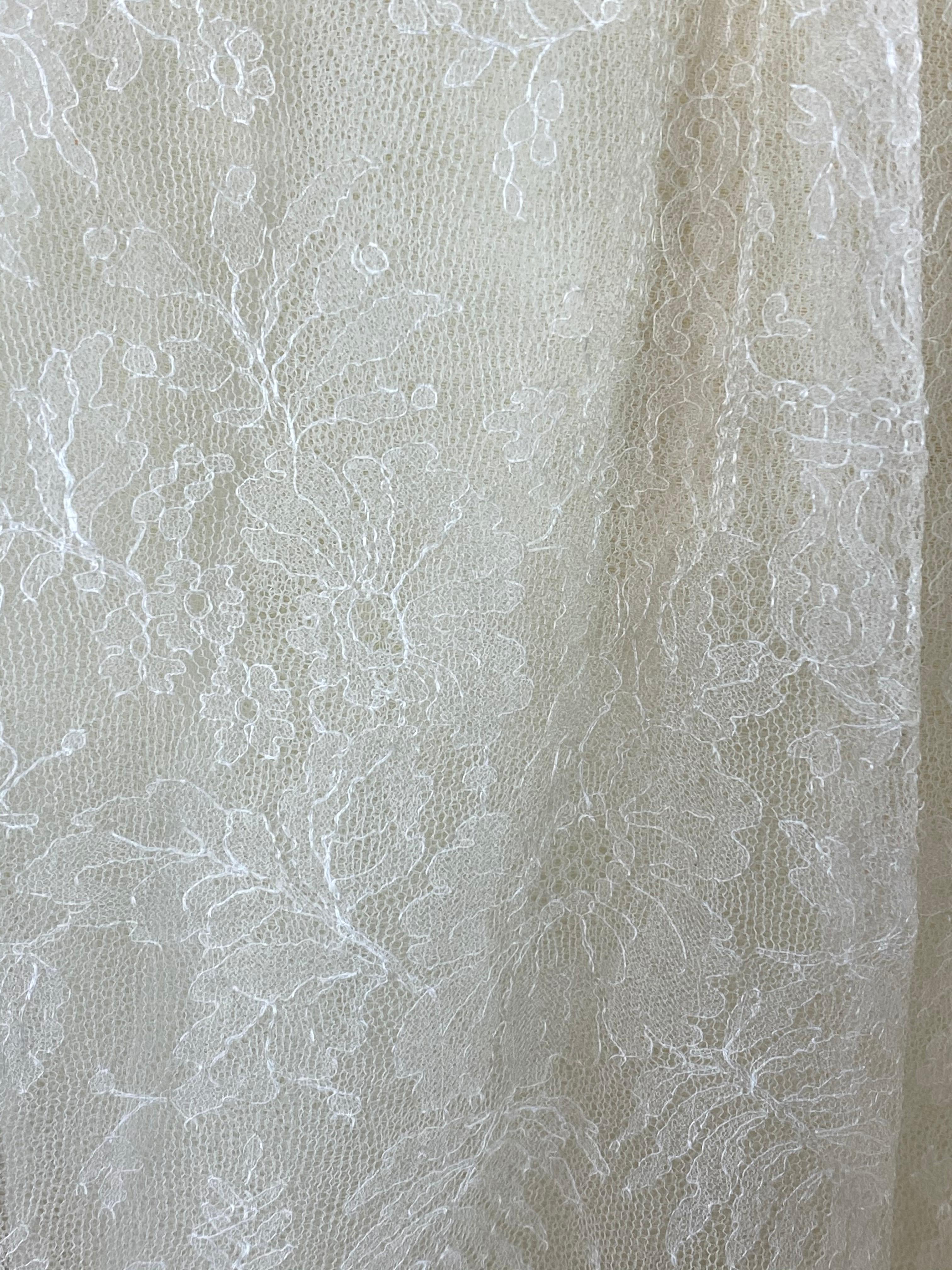 1900s Lanvin Ivory Cream Floral Lace Sleeveless Midi Dress  In Fair Condition For Sale In Beverly Hills, CA